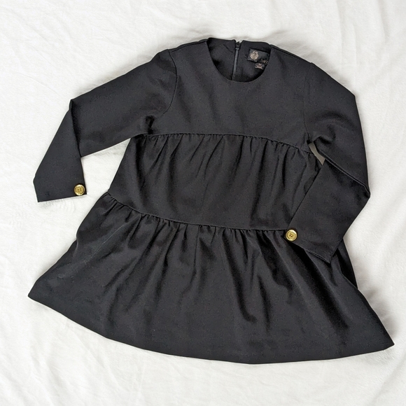 Little Cocoon Other - Little Cocoon Black Tier Dress with Gold Button Accent Girls' 3x